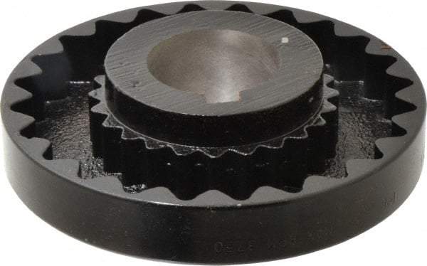 Lovejoy - 2" Max Bore Diam, 1/2" x 1/4" Keyway Width x Depth, Flexible Coupling Hub - 6.35" OD, 5.06" OAL, Cast Iron - Eagle Tool & Supply