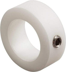 Climax Metal Products - 7/8" Bore, Nylon, Set Screw Shaft Collar - 1-3/8" Outside Diam, 9/16" Wide - Eagle Tool & Supply