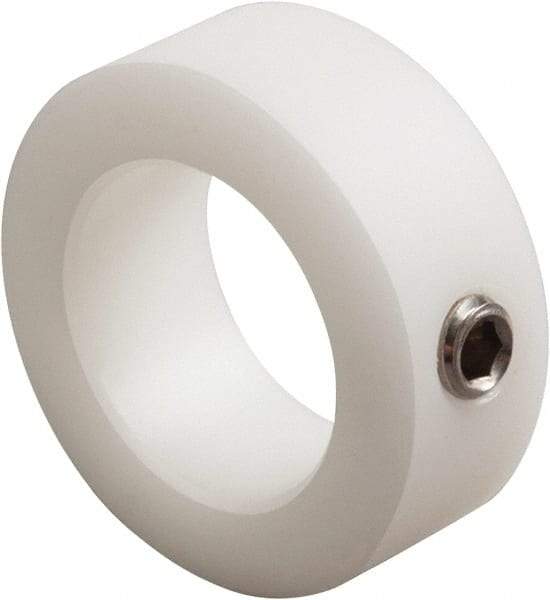 Climax Metal Products - 3/4" Bore, Nylon, Set Screw Shaft Collar - 1-1/4" Outside Diam, 9/16" Wide - Eagle Tool & Supply