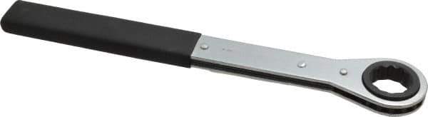 Lang - 24mm 12 Point Ratcheting Box Wrench - Single End, 12" OAL, Steel, Nickel Chrome Finish - Eagle Tool & Supply