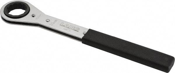 Lang - 30mm 12 Point Ratcheting Box Wrench - Single End, 12" OAL, Steel, Nickel Chrome Finish - Eagle Tool & Supply