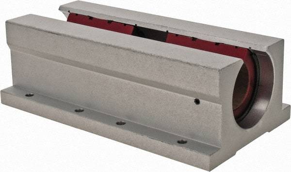 Pacific Bearing - 1-1/4" ID, 7-1/2" OAL x 2.813" OAH Open Twin Pillow Block - 7-1/2 Inch Overall Length x 2-13/16 Inch Overall Height x 4 Inch Width, - Eagle Tool & Supply