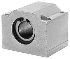 Pacific Bearing - 5/8" ID, 2-1/2" OAW x 1.938" OAL x 1-3/4" OAH Open Pillow Block - 1,470 Lb Static Cap, 2-1/8" Btw Mnt Hole Ctrs, 7/8" Base-to-Ctr Ht, Aluminum - Eagle Tool & Supply