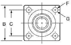 Pacific Bearing - 1" ID, 2-3/4" OAW x 2.812" OALFlange Mounted Bearing - 1,905 Lb Static Cap - Eagle Tool & Supply