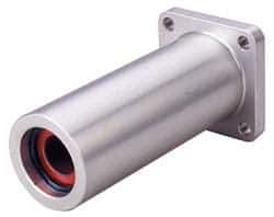 Pacific Bearing - 1" ID, 5-5/8" OAL x 2-3/4" OAH 4-Bolt Flange Mounted Bearing - 3,810 Lb Static Cap, 2-1/8" Btw Mnt Hole Ctrs, Aluminum - Eagle Tool & Supply