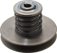 Lovejoy - 1.72" Min Pitch, 3-1/2" Long, 4.65" Max Diam, Spring Loaded Variable Speed Pulley - 5" Outside Diam, 5/8" Inside Diam, 1/2 Hp at 1750 RPM, 0.333 Hp at 1150 RPM - Eagle Tool & Supply