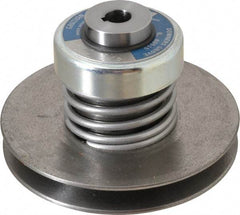 Lovejoy - 2.69" Min Pitch, 4.13" Long, 5.65" Max Diam, Spring Loaded Variable Speed Pulley - 6" Outside Diam, 5/8" Inside Diam, 1 Hp at 1750 RPM, 3/4 Hp at 1150 RPM - Eagle Tool & Supply