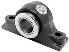 Browning - 3-7/16" ID, 14" OALType E Nonexpansion Pillow Block - 3-3/4" Base-to-Ctr Ht, Cast Iron - Eagle Tool & Supply