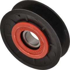 Fenner Drives - 17 Inside x 3.1" Outside Diam, 0.63" Wide Pulley Slot, Glass Reinforced Nylon Idler Pulley - 5L/B Belt Section, For Use with V-Belts - Eagle Tool & Supply