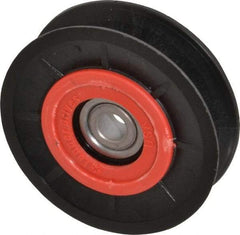 Fenner Drives - 3/8 Inside x 3.1" Outside Diam, 0.63" Wide Pulley Slot, Glass Reinforced Nylon Idler Pulley - 5L/B Belt Section, For Use with V-Belts - Eagle Tool & Supply