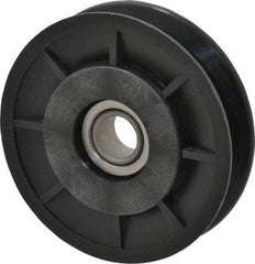 Fenner Drives - 1/2 Inside x 3" Outside Diam, 1/2" Wide Pulley Slot, Glass Reinforced Nylon Idler Pulley - 4L/A Belt Section, For Use with V-Belts - Eagle Tool & Supply