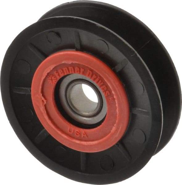 Fenner Drives - 1/2 Inside x 3.1" Outside Diam, 0.63" Wide Pulley Slot, Glass Reinforced Nylon Idler Pulley - 5L/B Belt Section, For Use with V-Belts - Eagle Tool & Supply