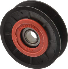 Fenner Drives - 1/2 Inside x 3.1" Outside Diam, 0.63" Wide Pulley Slot, Glass Reinforced Nylon Idler Pulley - 5L/B Belt Section, For Use with V-Belts - Eagle Tool & Supply