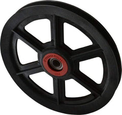 Fenner Drives - 1/2 Inside x 7-1/2" Outside Diam, 0.54" Wide Pulley Slot, Glass Reinforced Nylon Idler Pulley - 4L/A Belt Section, For Use with V-Belts - Eagle Tool & Supply