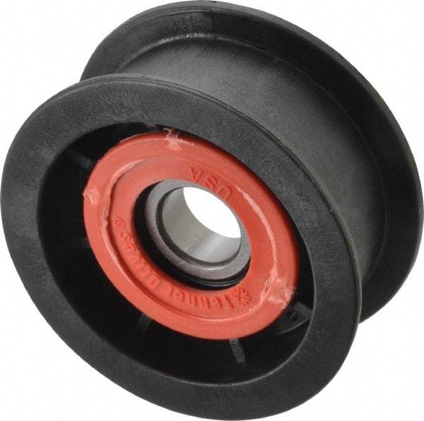 Fenner Drives - 17 Inside x 3" Outside Diam, 1.02" Wide Pulley Slot, Glass Reinforced Nylon Idler Pulley - For Use with Flat Belts, 7/8" Wide - Eagle Tool & Supply