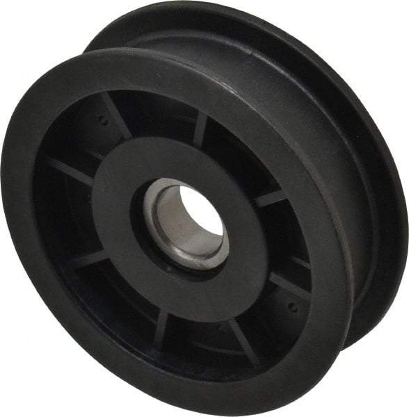 Fenner Drives - 17 Inside x 3-1/2" Outside Diam, 0.77" Wide Pulley Slot, Glass Reinforced Nylon Idler Pulley - For Use with Flat Belts, 5/8" Wide - Eagle Tool & Supply