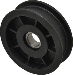 Fenner Drives - 17 Inside x 3-1/2" Outside Diam, 0.77" Wide Pulley Slot, Glass Reinforced Nylon Idler Pulley - For Use with Flat Belts, 5/8" Wide - Eagle Tool & Supply