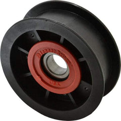 Fenner Drives - 17 Inside x 3-1/2" Outside Diam, 1" Wide Pulley Slot, Glass Reinforced Nylon Idler Pulley - For Use with Flat Belts, 13/16" Wide - Eagle Tool & Supply