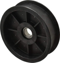 Fenner Drives - 17 Inside x 4-1/2" Outside Diam, 1.09" Wide Pulley Slot, Glass Reinforced Nylon Idler Pulley - For Use with Flat Belts, 29/32" Wide - Eagle Tool & Supply