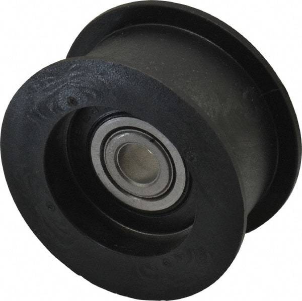 Fenner Drives - 3/8 Inside x 2.35" Outside Diam, 0.98" Wide Pulley Slot, Glass Reinforced Nylon Idler Pulley - For Use with Flat Belts, 7/8" Wide - Eagle Tool & Supply