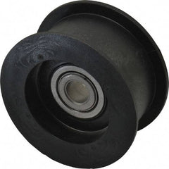 Fenner Drives - 3/8 Inside x 2.35" Outside Diam, 0.98" Wide Pulley Slot, Glass Reinforced Nylon Idler Pulley - For Use with Flat Belts, 7/8" Wide - Eagle Tool & Supply