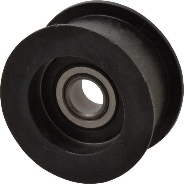 Fenner Drives - 1/2 Inside x 2.35" Outside Diam, 0.98" Wide Pulley Slot, Glass Reinforced Nylon Idler Pulley - For Use with Flat Belts, 7/8" Wide - Eagle Tool & Supply