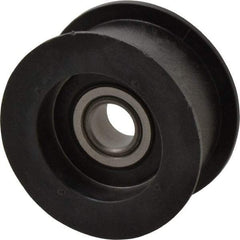 Fenner Drives - 1/2 Inside x 2.35" Outside Diam, 0.98" Wide Pulley Slot, Glass Reinforced Nylon Idler Pulley - For Use with Flat Belts, 7/8" Wide - Eagle Tool & Supply