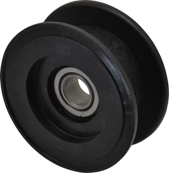 Fenner Drives - 1/2 Inside x 2.76" Outside Diam, 0.82" Wide Pulley Slot, Glass Reinforced Nylon Idler Pulley - For Use with Flat Belts, 5/8" Wide - Eagle Tool & Supply