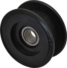 Fenner Drives - 1/2 Inside x 2.76" Outside Diam, 0.82" Wide Pulley Slot, Glass Reinforced Nylon Idler Pulley - For Use with Flat Belts, 5/8" Wide - Eagle Tool & Supply