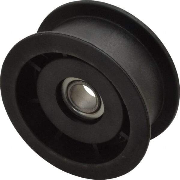 Fenner Drives - 1/2 Inside x 3" Outside Diam, 1.02" Wide Pulley Slot, Glass Reinforced Nylon Idler Pulley - For Use with Flat Belts, 7/8" Wide - Eagle Tool & Supply