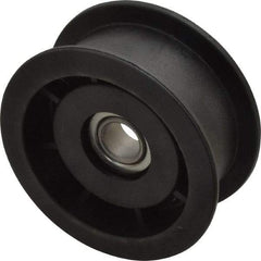 Fenner Drives - 1/2 Inside x 3" Outside Diam, 1.02" Wide Pulley Slot, Glass Reinforced Nylon Idler Pulley - For Use with Flat Belts, 7/8" Wide - Eagle Tool & Supply