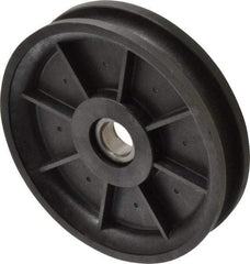 Fenner Drives - 17 Inside x 4.8" Outside Diam, 0.53" Wide Pulley Slot, Glass Reinforced Nylon Idler Pulley - 1/2" Belt Size Diam, For Use with Round Belts - Eagle Tool & Supply