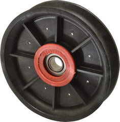 Fenner Drives - 1/2 Inside x 4.82" Outside Diam, 0.73" Wide Pulley Slot, Glass Reinforced Nylon Idler Pulley - 11/16" Belt Size Diam, For Use with Round Belts - Eagle Tool & Supply