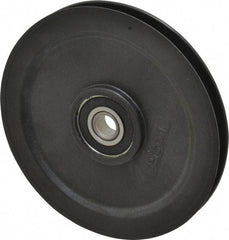 Fenner Drives - 1/2 Inside x 5-1/2" Outside Diam, 0.38" Wide Pulley Slot, Glass Reinforced Nylon Idler Pulley - 3/8" Belt Size Diam, For Use with Round Belts - Eagle Tool & Supply