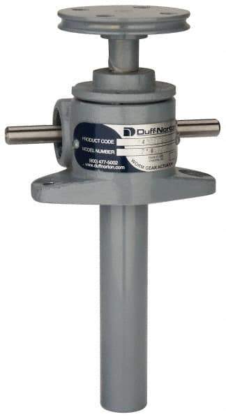 Duff-Norton - 1 Ton Capacity, 6" Lift Height, Upright Mechanical Screw Actuator - Top Plate - Eagle Tool & Supply