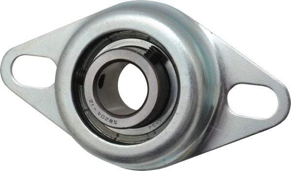 Value Collection - 3/4" ID, 1.2205" OAL x 4-1/2" OAH 2-Bolt Flange - 1,650 Lb Static Cap, 2,830 Lb Dyn Cap, 3-3/8" Btw Mnt Hole Ctrs, Stamped Steel Rubber Mount - Eagle Tool & Supply