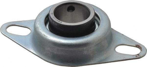 Value Collection - 1" ID, 1.2205" OAL x 4-1/2" OAH 2-Bolt Flange - 1,740 Lb Static Cap, 3,100 Lb Dyn Cap, 3-3/8" Btw Mnt Hole Ctrs, Stamped Steel Rubber Mount - Eagle Tool & Supply