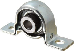 Value Collection - 1/2" ID, 3.8437" OAL x 2" OAH Pillow Block - 1,060 Lb Static Cap, 2,110 Lb Dyn Cap, 2.9843" Btw Mnt Hole Ctrs, 1" Base-to-Ctr Ht, Stamped Steel Rubber Mount - Eagle Tool & Supply