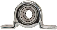 Value Collection - 3/4" ID, 4-1/4" OAL x 2-7/32" OAH Pillow Block - 1,650 Lb Static Cap, 2,830 Lb Dyn Cap, 3.3906" Btw Mnt Hole Ctrs, 1-1/8" Base-to-Ctr Ht, Stamped Steel Rubber Mount - Eagle Tool & Supply