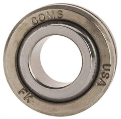 Made in USA - 3/8" Bore Diam, 8,400 Lb Dynamic Capacity, 13/32" Wide, Ball-Joint Spherical Plain Bearing - 13/16" OD - Eagle Tool & Supply