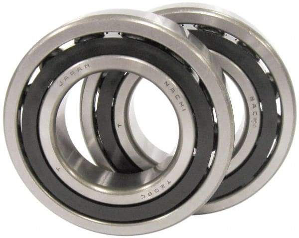 Nachi - 85mm Bore Diam, 130mm OD, Open Angular Contact Radial Ball Bearing - 22mm Wide, 1 Row, Round Bore, 118,000 Nm Static Capacity, 98,500 Nm Dynamic Capacity - Eagle Tool & Supply