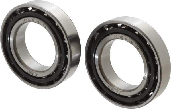 Nachi - 35mm Bore Diam, 62mm OD, Open Angular Contact Radial Ball Bearing - 14mm Wide, 1 Row, Round Bore, 27,500 Nm Static Capacity, 31,000 Nm Dynamic Capacity - Eagle Tool & Supply