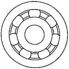 Made in USA - 25mm Bore Diam, 52mm OD, Open Plastic Race Radial Ball Bearing - 15mm Wide, 1 Row, Round Bore, 61 Lb Static Capacity, 92 Lb Dynamic Capacity - Eagle Tool & Supply