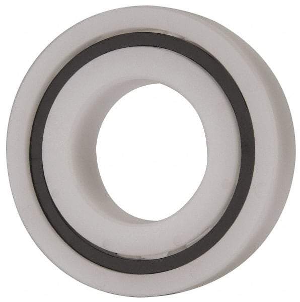 Made in USA - 1" Bore Diam, 2" OD, Open Plastic Race Radial Ball Bearing - 1/2" Wide, 1 Row, Round Bore, 61 Lb Static Capacity, 92 Lb Dynamic Capacity - Eagle Tool & Supply