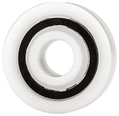 Made in USA - 3/8" Bore Diam, 1-1/8" OD, Open Plastic Race Radial Ball Bearing - 3/8" Wide, 1 Row, Round Bore, 43 Lb Static Capacity, 55 Lb Dynamic Capacity - Eagle Tool & Supply