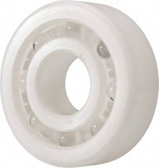 Made in USA - 12mm Bore Diam, 32mm OD, Open Plastic Race Radial Ball Bearing - 10mm Wide, 1 Row, Round Bore, 43 Lb Static Capacity, 55 Lb Dynamic Capacity - Eagle Tool & Supply