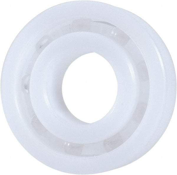 Made in USA - 15mm Bore Diam, 35mm OD, Open Plastic Race Radial Ball Bearing - 11mm Wide, 1 Row, Round Bore, 46 Lb Static Capacity, 69 Lb Dynamic Capacity - Eagle Tool & Supply