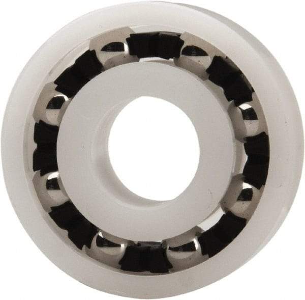 Made in USA - 8mm Bore Diam, 22mm OD, Open Plastic Race Radial Ball Bearing - 7mm Wide, 1 Row, Round Bore, 33 Lb Static Capacity, 42 Lb Dynamic Capacity - Eagle Tool & Supply