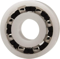 Made in USA - 8mm Bore Diam, 22mm OD, Open Plastic Race Radial Ball Bearing - 7mm Wide, 1 Row, Round Bore, 33 Lb Static Capacity, 42 Lb Dynamic Capacity - Eagle Tool & Supply