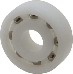 Made in USA - 10mm Bore Diam, 30mm OD, Open Plastic Race Radial Ball Bearing - 9mm Wide, 1 Row, Round Bore, 43 Lb Static Capacity, 55 Lb Dynamic Capacity - Eagle Tool & Supply